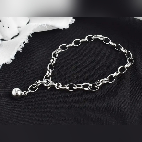chain link bracelet, sterling silver, - Picture 3 of 4